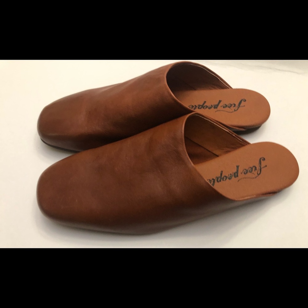 Free People Mules Size 36-6 Made in Spain Brown Leather